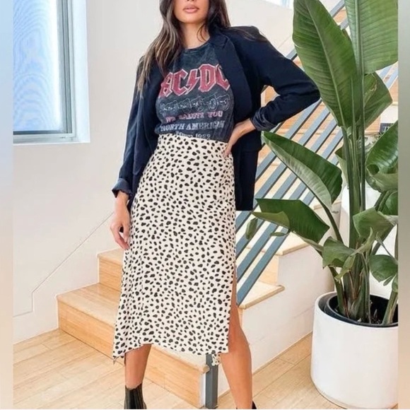 Lulu’s-Set a Trend-Dalmatian-Cheetah-Spot-Animal Print-Slip Style Skirt- Size S - Picture 2 of 14
